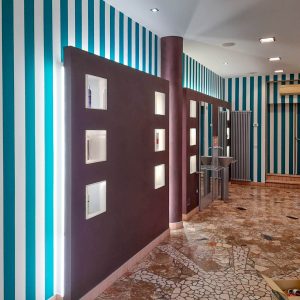 Tinteggiatura interna negozio barbiere parrucchiere edilcolor
